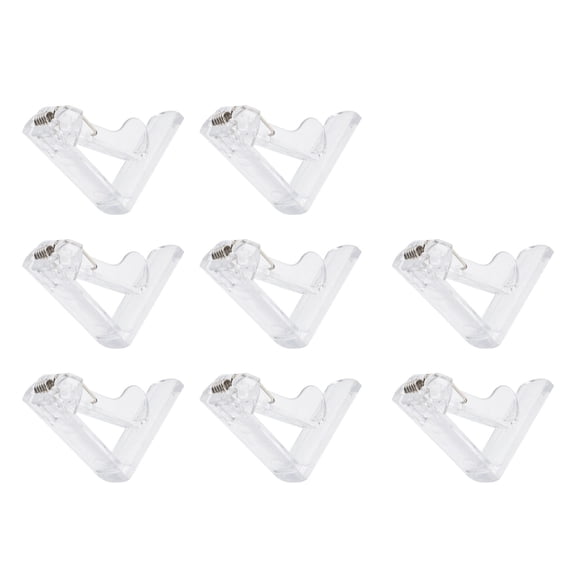 KHBUAB 8Pcs Clear Tablecloth Clamps Easy Use for Household Tables Windproof Holders
