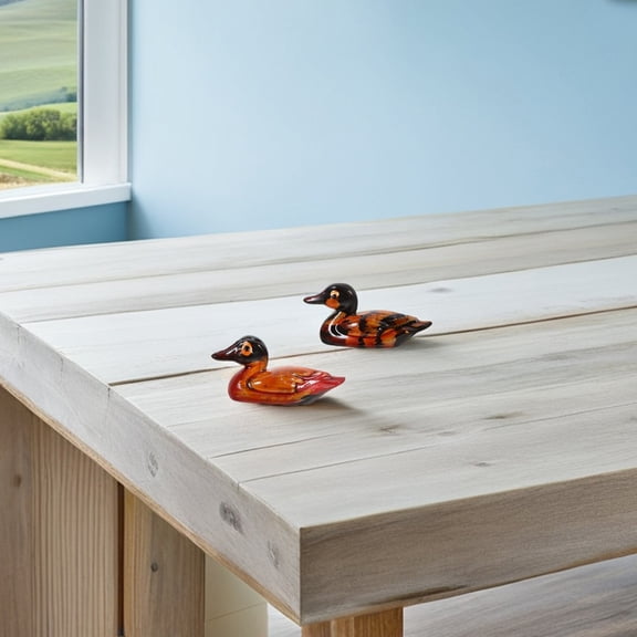 WHAMVOX 8pars Mandarin Duck Hand Carved Statue Ornament Miniature Couples Mandarin Ducks Figurine for Bedroom Home Offices Decoration