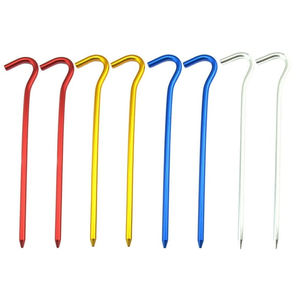 WHAMVOX 8pcs Aluminum Nail Tent Pegs Outdoor Heavy Duty Aluminum Awning Canopy Tent Stakes Pegs Nail for Camping Tent Tarp Stake