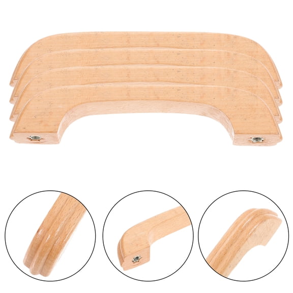 WHAMVOX Set of 8 Beech Wood Furniture Pull Handles for Door and Wardrobe Replacement Hardware