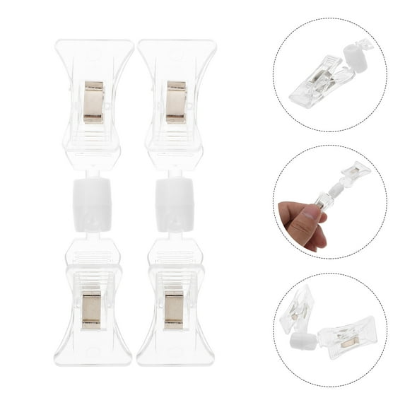 WHAMVOX 8pcs Clear Sign Clips Holders Clip on Sign Holder for Retail Store Double Sided Merchandise Sign Clips for Display Price Tags