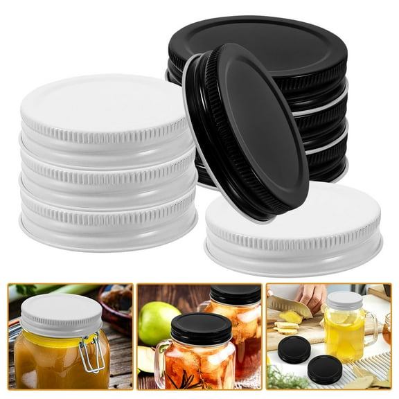 WHAMVOX 8pcs Iron Jar Lids Thread Type Covers Caps for Storage and Canning