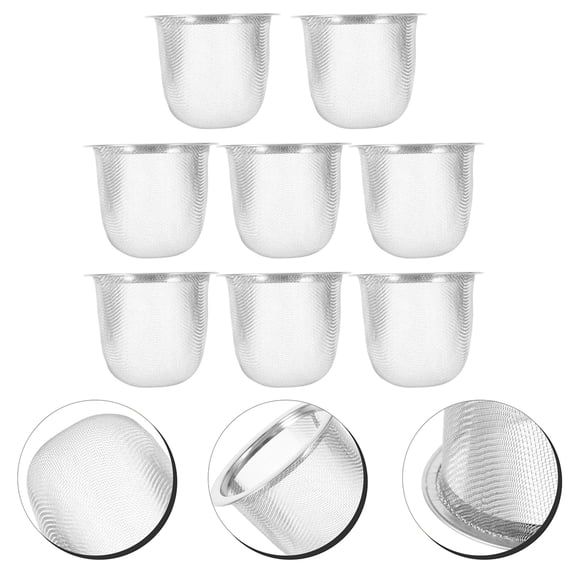 WHAMVOX 8pcs Tea Infuser Basket Stainless Steel Tea Filter Metal Teapot Replacement Mesh Strainer Insert for Coffee Tea Makers