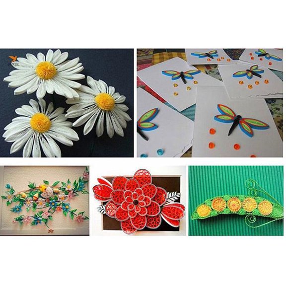 KHBUAB 9Pcs DIY Paper Quilling Color Sheets Assorted Hues for Various Handcraft Projects