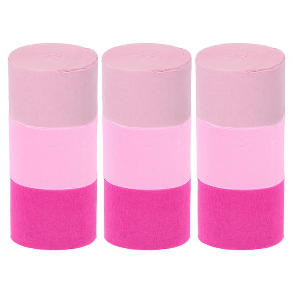 SEWCHICS Party Paper Streamers Pink 9 Rolls 2.52X2.24X1.81In