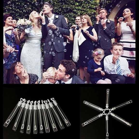WHAMVOX 96 Pcs Love Bubble Tube Wedding Wands Heart Sticks