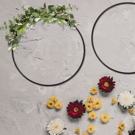 WHAMVOX 9pcs Floral Wreath Iron Arts Floral Wedding Wreath Making Frames Wreath Hoop Rings Diy Flower Wreaths Round (15cm, 20cm, 25cm)