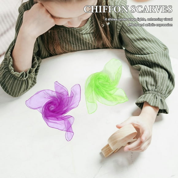 WHAMVOX 9pcs Performance Square Kerchief Colorful Chiffon Scarves Fine Mesh Smooth Towels For Dance Performances And Summer Wear