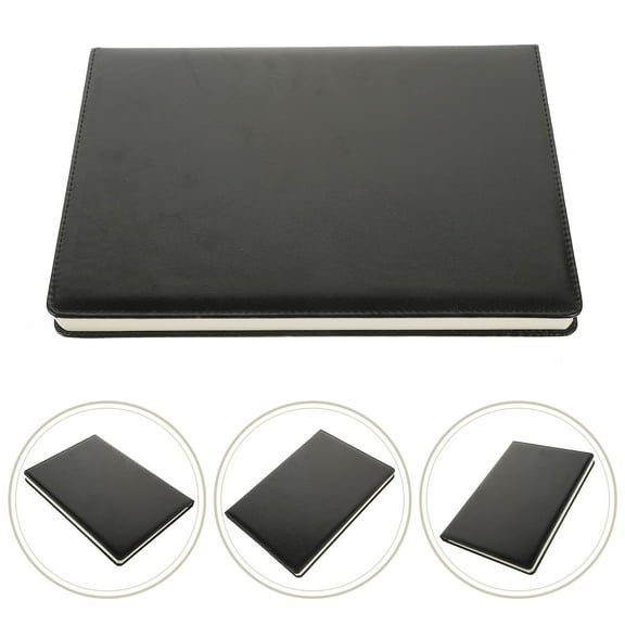 SEWCHICS A4 Lined Notebook with Black PU Cover, Ideal for Writing, Note Taking, Planning, and Daily Organization