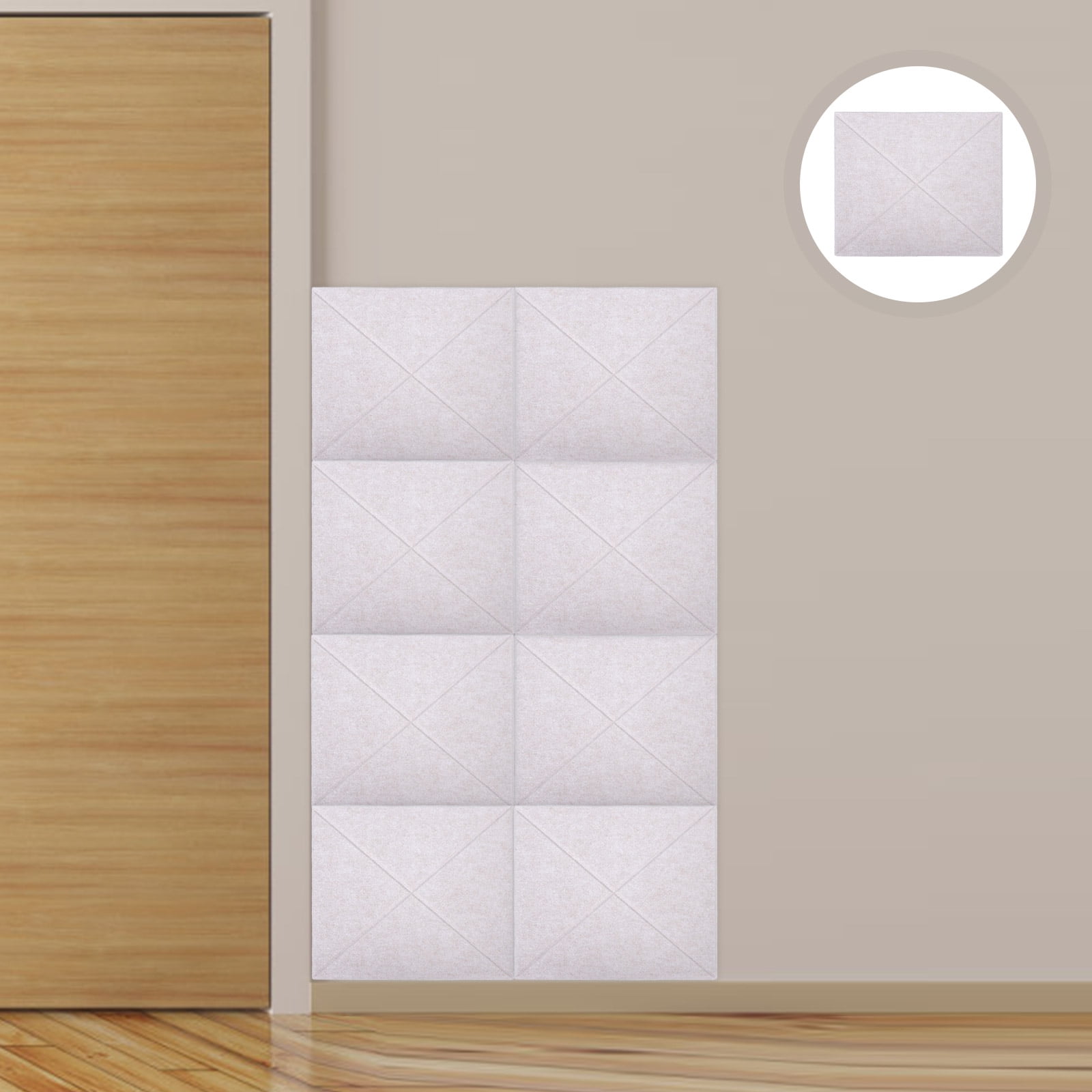 KHBUAB 6Pcs Self-Adhesive Sound Absorbing Panel Polyester Fiber Acoustic Wall Panels Khaki