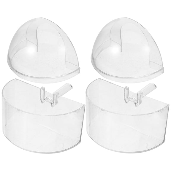 WHAMVOX 2-Pack Clear Acrylic Bird Feeder for Fish Tank, Transparent Pet Bird Food Container, and Easy to Clean