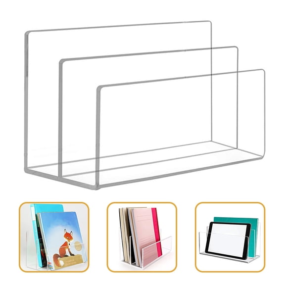 WHAMVOX File Organizer Acrylic Transparent Office Workers Desk Tidy Organizer 1Pcs 8.5x5.4in