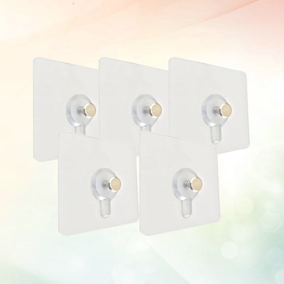 WHAMVOX Acrylic Invisible Hooks for Hanging Keys Clothes Umbrella Photo Frame Transparent 10 Pieces Fits Most Walls