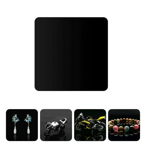 WHAMVOX Acrylic Reflection Board for Photography Props and Jewelry Background in Black 4pcs