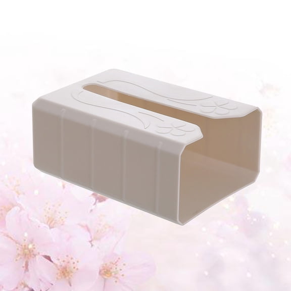 WHAMVOX Adhesive Tissue Holder for Wall Beige Plastic Easy to Use with Simple Design 7.87 x 4.72 x 4.92 Inches