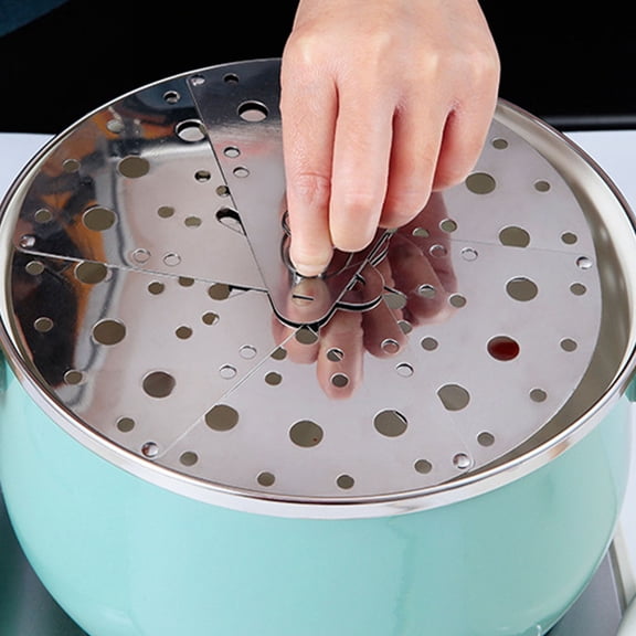 WHAMVOX Adjustable 12-22 in Anti-spill Lid Cover for Pots Silver Stainless Steel 1Pc