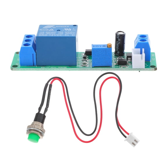 SKISUNO Home Use Green Delay Off Relay Module with Adjustable Time and External Button for Versatile Applications