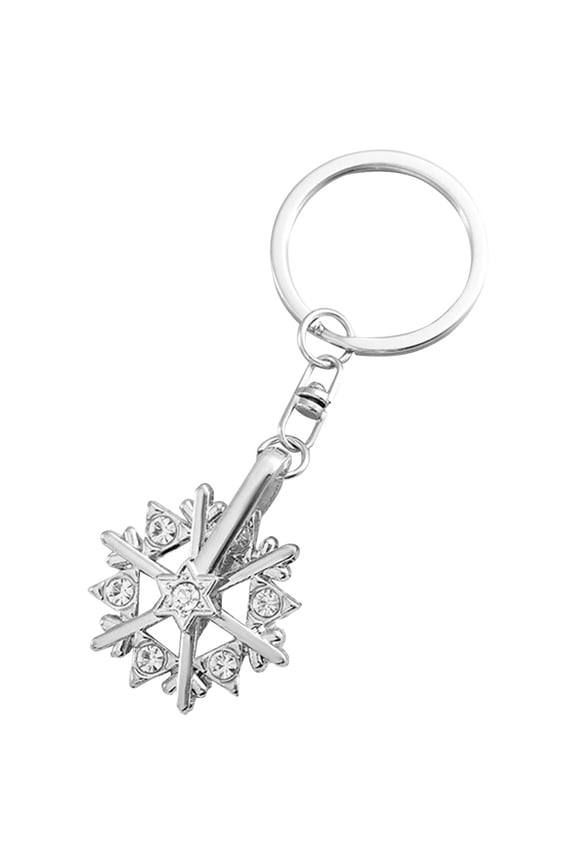 Adorable Bag Pendant Lovely Keychain Silver Snowflake Student