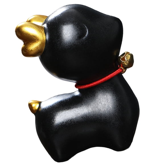 WHAMVOX Adorable Ceramic Deer Figurine for Home Decor Black Smooth and Craftsmanship 3 Inch