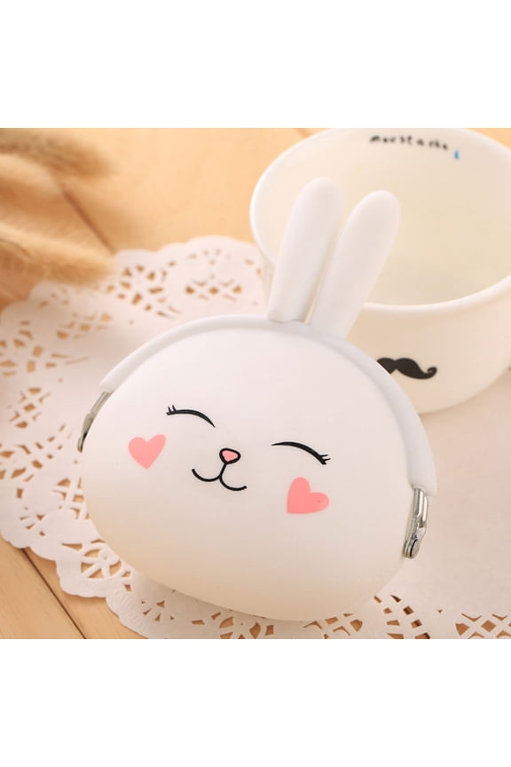 Cute Cartoon Coin Wallet Silicone Pouch for Teenagers Everyday Carry 2Pcs