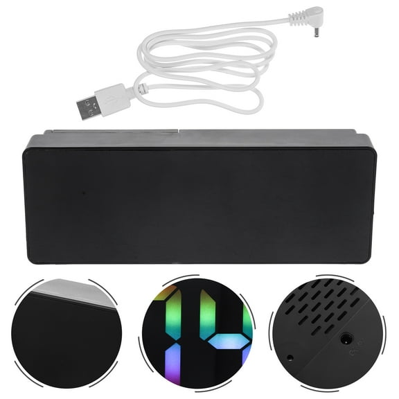 WHAMVOX Adults Alarm Clock Digital Bedroom Clocks Bedside Child Travel Black