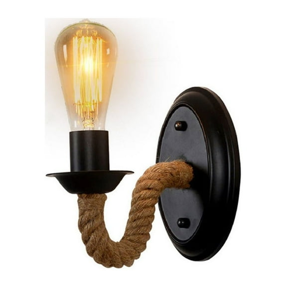 WHAMVOX Aisle Lights Retro LED Wall Lamp Rope Wall Lamp Black