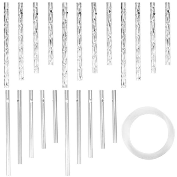 WHAMVOX Aluminum Tube Handmade Material Large Supplies Wind Chime Decorative Pendant Chimes Silver