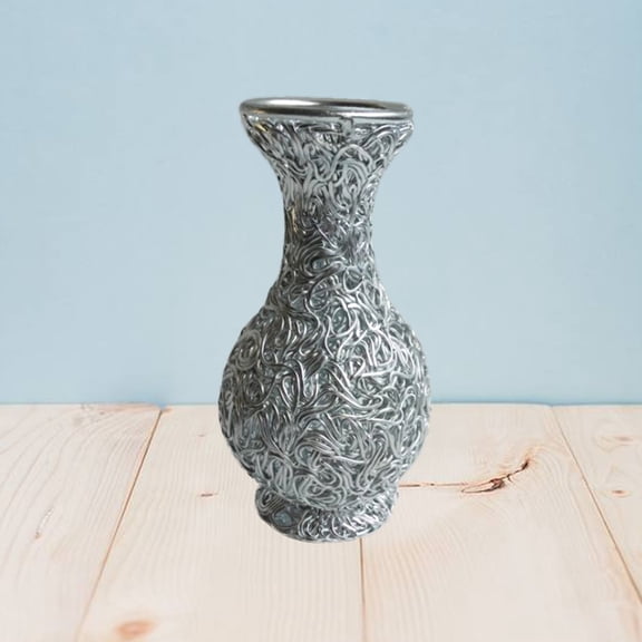 WHAMVOX Aluminum Wire Vase Handmade Aluminum Vase 8.00X8.00X15.00CM Silver