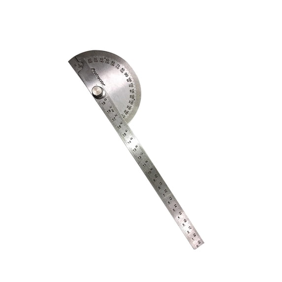 SKISUNO Plated Angle Protractor with Fixed and Movable Arms for Precise Angle Measurement and Plotting