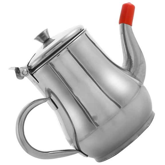 WHAMVOX  Anti-spill Oil Pot Portable Bottles for Kitchen Cooking Filter Silver