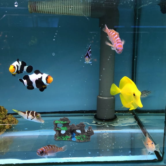 WHAMVOX Aquarium Mountain View Stone Fish Tank Landscape Cave Hideout Artificial Mountain View Stone Aquarium Rockery Fish and Shrimp Hideout