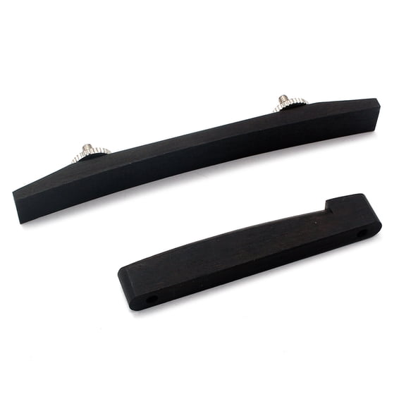 YSNOOWE Ebony Acoustic Guitar Bridge with Smooth Polished Flat Bottom for Improved Sound and Enhanced Guitar Playability