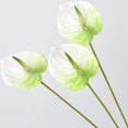 thumbnail image 1 of SEWCHICS Realistic Flowers Table Flowers Artificial Anthurium Flowers White Plastic 6Pcs, 1 of 8