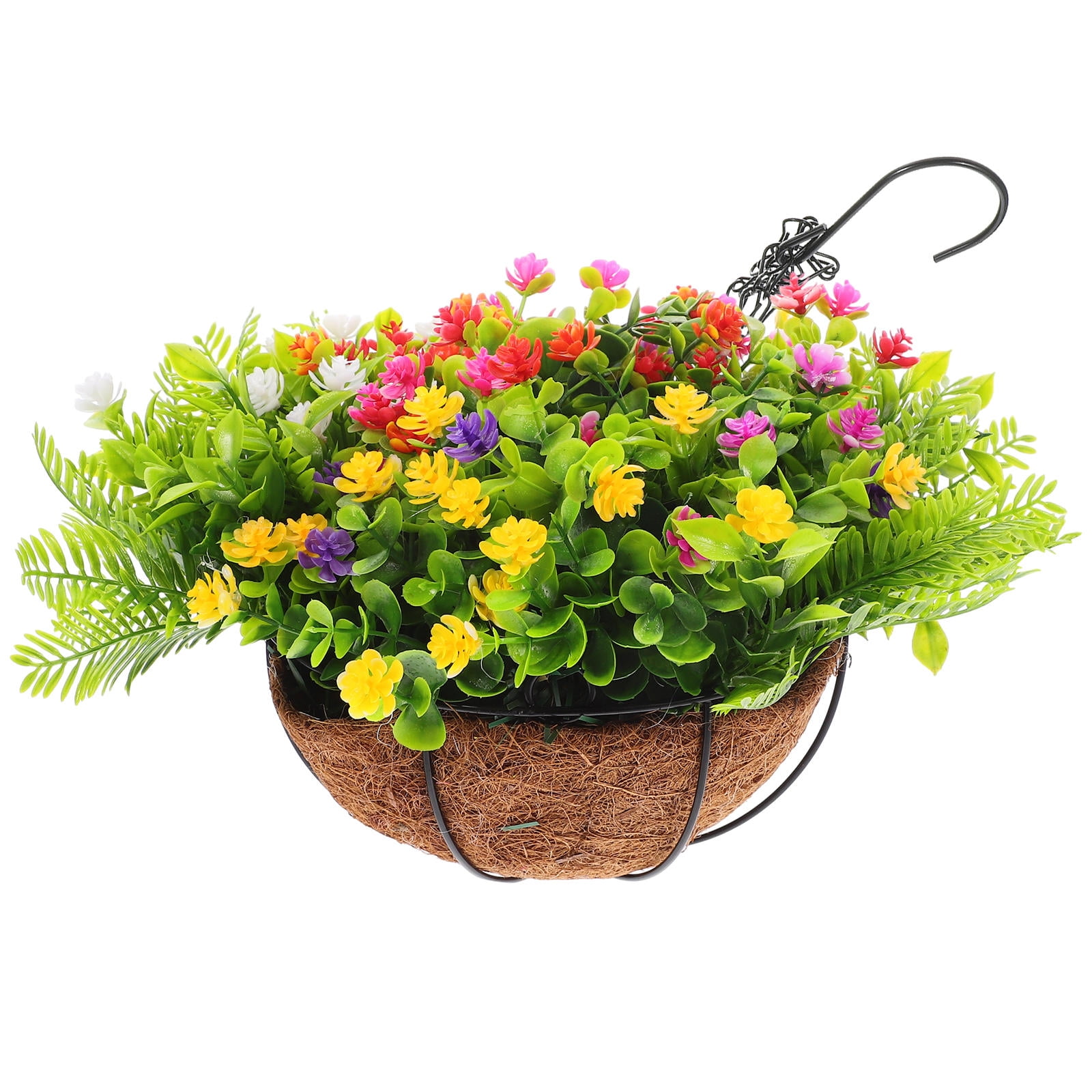 SEWCHICS Hanging Plants Outdoor Hanging Planter With Artificial Flower Multi 1Pack 12X12X8In