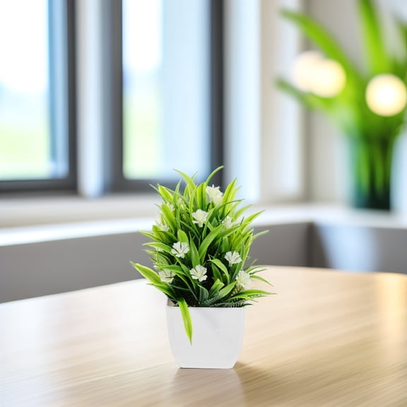 WHAMVOX Artificial Greenery Potted Plant Bonsai Desktop Decor Office Table Bonsai Decor