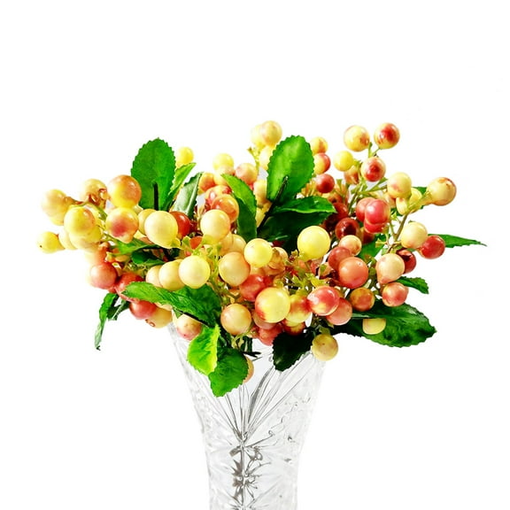 WHAMVOX Artificial Simulated Christmas Fruit Lifelike Berries 25.00X25.00X2.00CM Yellow