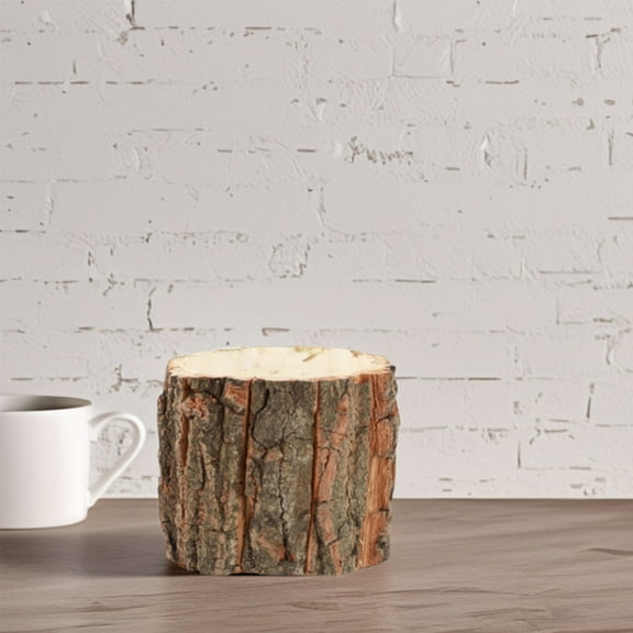 WHAMVOX Artificial Tree Stump Bark Planter Pot Nursery Holder Garden Brown