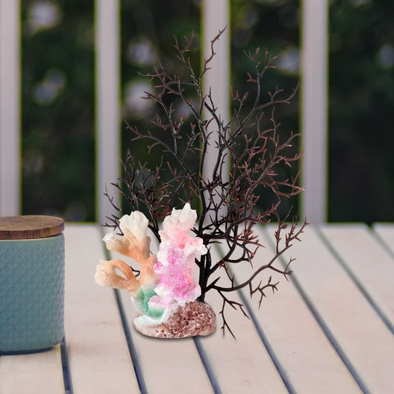 WHAMVOX Artificial Water Plants Decorations Multi Color Plastic Home Office Decoration 7 Pieces