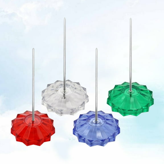 WHAMVOX Assorted Color Receipt Holder and Bill Fork Plastic and Metal Spike Stick for Home Use 4pcs