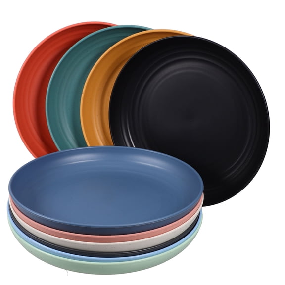 WHAMVOX 10-Piece Set of Reusable Dinner Plates in Assorted Colors, PP Material for Everyday Use and Easy Storage