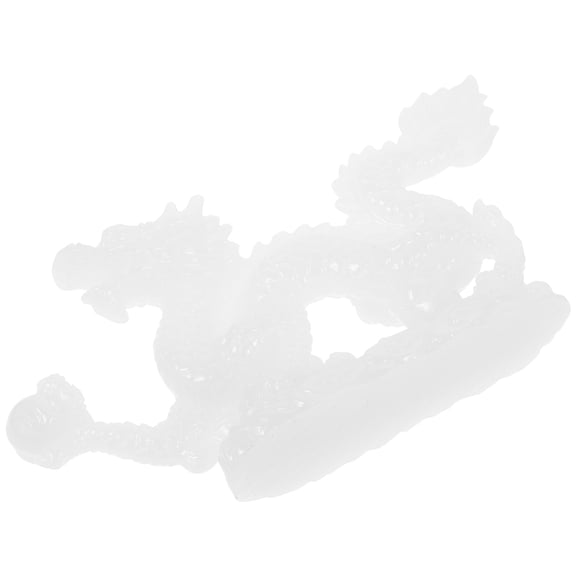 SEWCHICS Dragon Decor Resin Chinese Dragon Figurine White Jade Color 1Set present Recipients