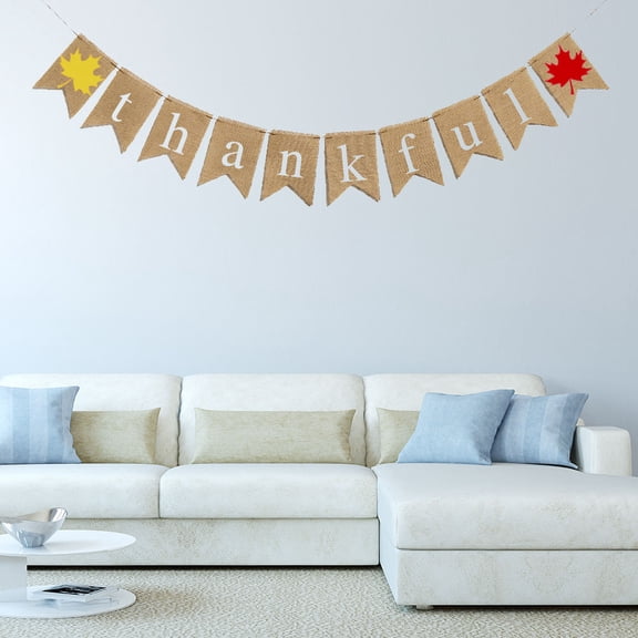 WHAMVOX Autumn Banner Outdoor Decoration Thankful Bunting