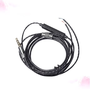 DECORNIJIA Volume Control Earphone Cable Black 1Pcs with Copper Wire for Upgrade and Repair