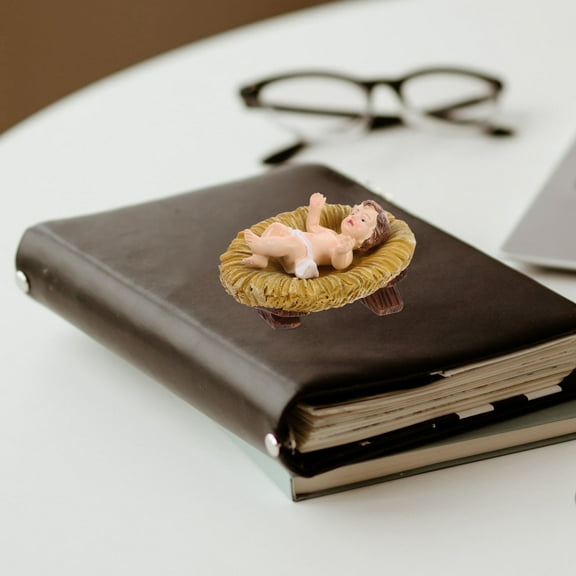 WHAMVOX Baby Jesus In Nativity Scene Resin Figurine Great For Christmas Indoor Decor Hand Sculpted Painted Religious Craft Christian Statue