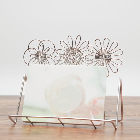 WHAMVOX Badge Display Rack Business Card Holder Flower Office Silver