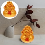 Golden Piggy Bank Feng Shui Money Bag for Wealth and Luck, Chinese Traditional Home Decor and Prosperity Decoration