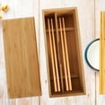 thumbnail image 1 of WHAMVOX Bamboo Chopstick Case with Lid for Kitchen Drawer Organizer Strong Material Large Capacity Light Brown, 1 of 8