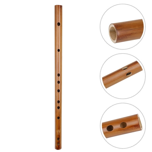 WHAMVOX  Bamboo Flute Instrument Beginners Traditional Child Brown Wood Flannel 50.00X2.45X2.45CM