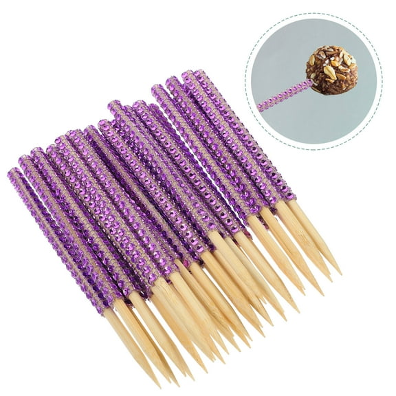 SEWCHICS Decorative Skewers Candy Apples Sticks Violet 30-Pcs