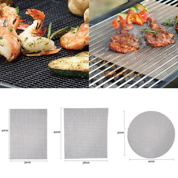 WHAMVOX Barbecue Grill Mesh Mat Nonstick BBQ Mat Net Cook Grate Cover 36*42cm
